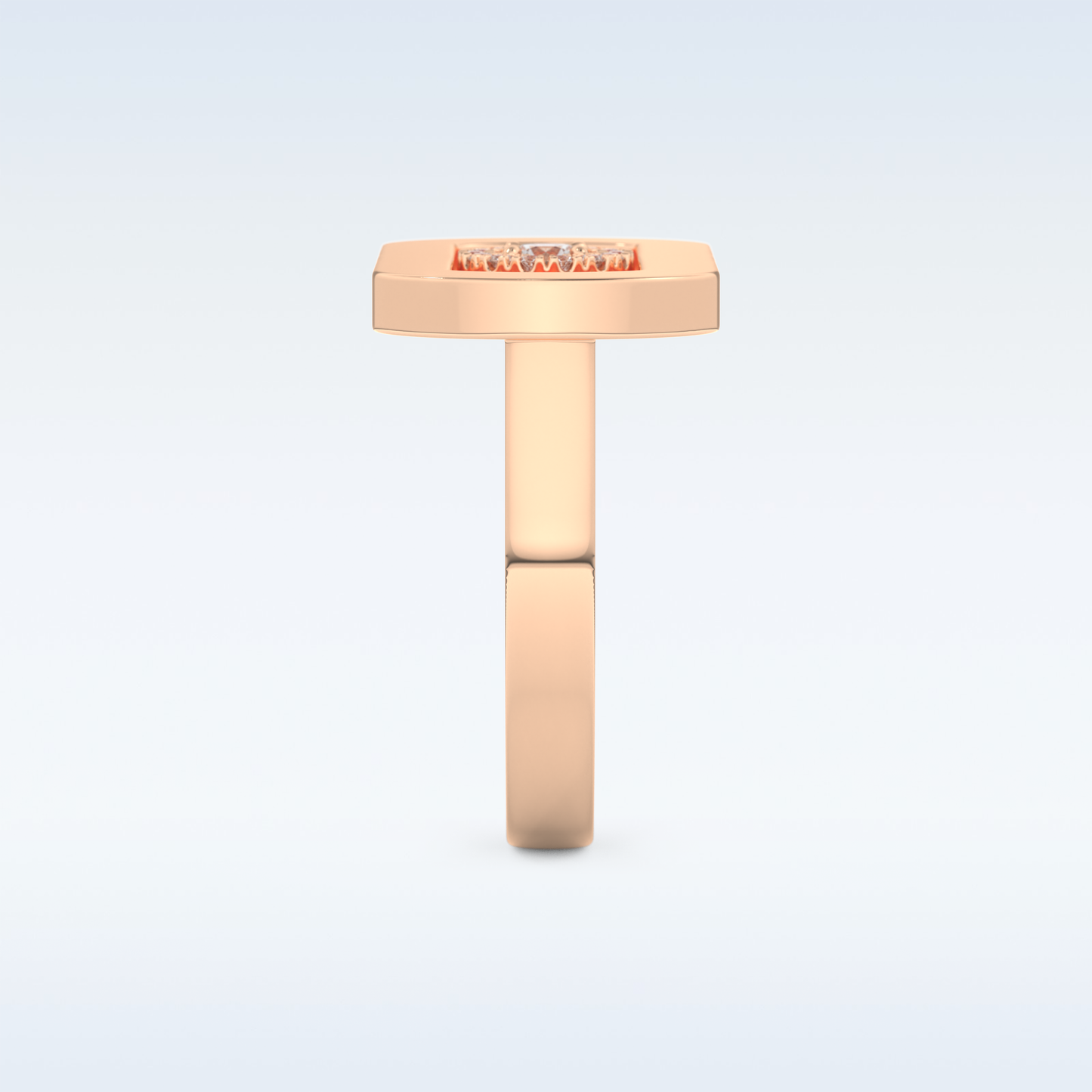 0.11 CT Floating Halo Engagement Ring Featuring Round Moissanite