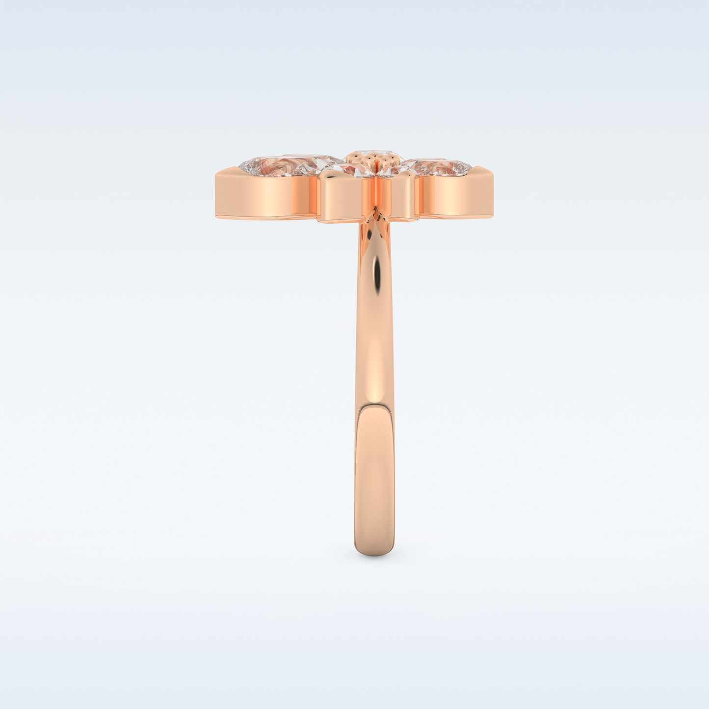 Floral Style Wedding Band with 1.57 CT Pear Cut Moissanite