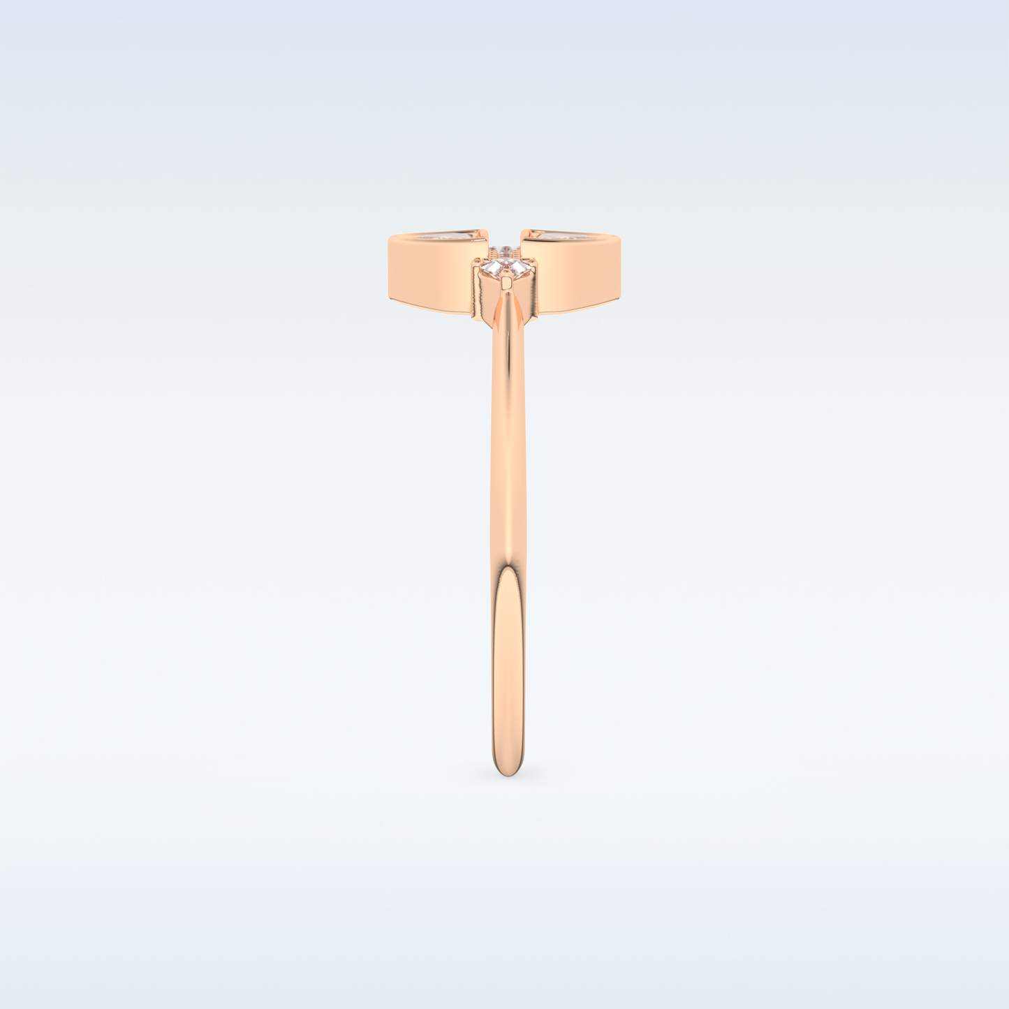 Stunning Wedding Band with 0.39 CT Triangle, Half moon & Round Cut Moissanite