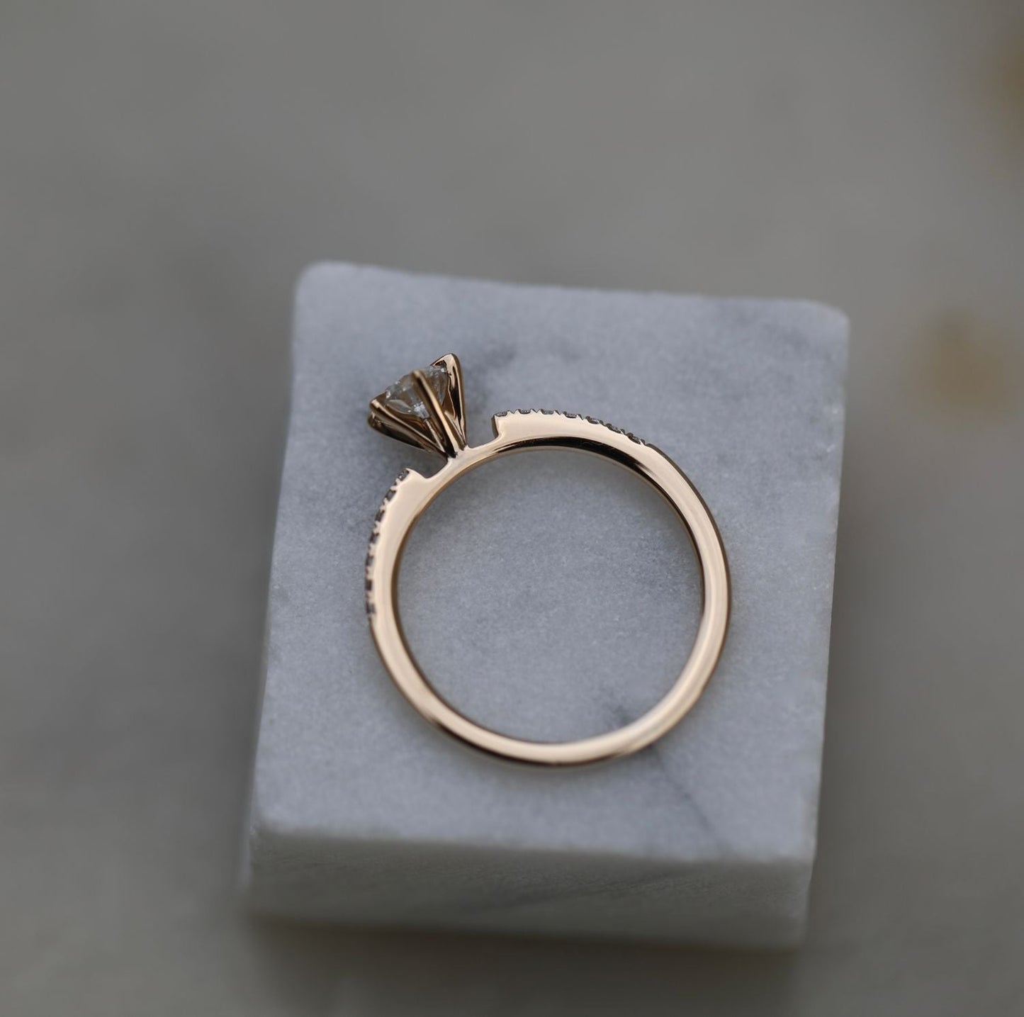 0.50 CT Round Cut Pave CVD E/VS1 Diamond Engagement Ring 8