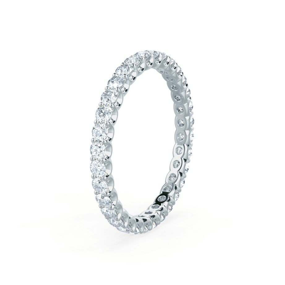 0.44 CT Round Shaped Moissanite Half Eternity Wedding Band 6
