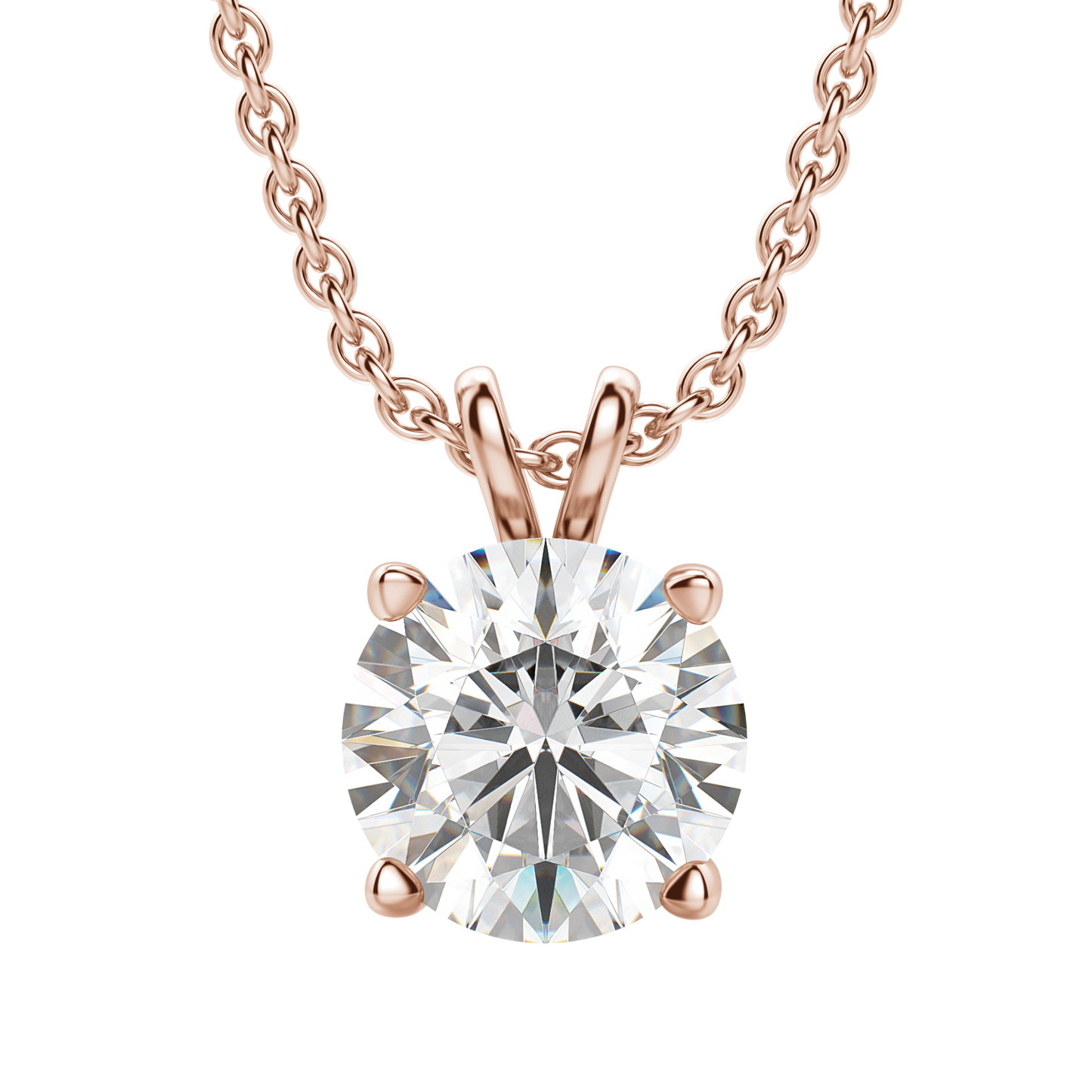 0.75 CT Round Solitaire CVD F/VS Diamond Necklace 13