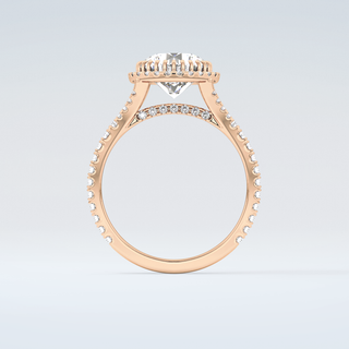 2.0 CT Round Cut Halo & Pave Split Shank Moissanite Engagement Ring 8