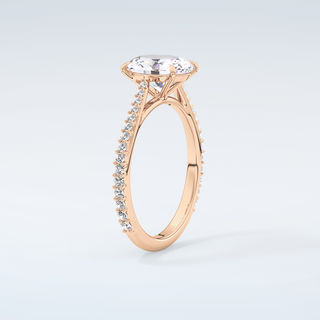 2.0 CT Oval Cut Pave Moissanite Engagement Ring 12