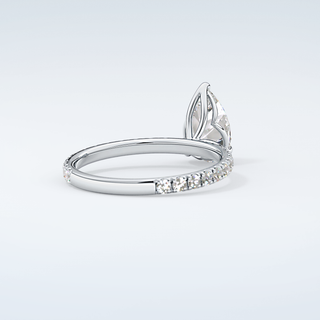 1.5 CT Pear Cut Pave Moissanite Engagement Ring 15