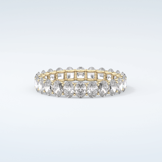 3.15 TCW Oval Shaped Moissanite Wedding Band