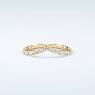 0.74 TCW Round Cut V Shaped Moissanite Wedding Band 1