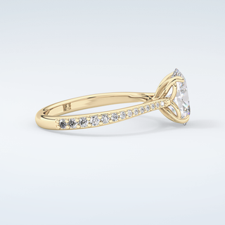 1.5 CT Oval Cut Pave Style Moissanite Engagement Ring 4