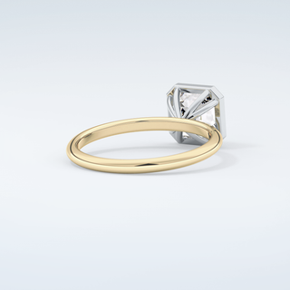 2.0 CT Asscher Cut Half Bezel Solitaire Moissanite Engagement Ring 3