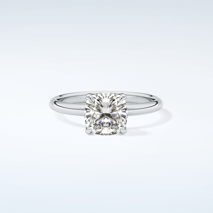 2.0 CT Cushion Cut Solitaire Moissanite Engagement Ring