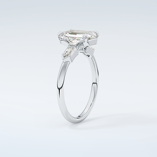 2.0 CT Emerald Cut Three Stone Moissanite Engagement Ring 18