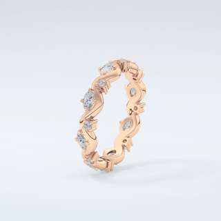 0.56 TCW Round & Oval Shaped Moissanite Wedding Band 12