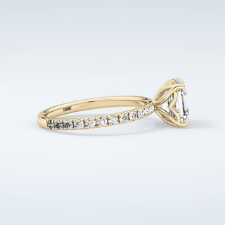 1.5 CT Asscher Cut Pave Moissanite Engagement Ring 4