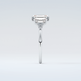 2.0 CT Emerald Cut Three Stone Moissanite Engagement Ring 17