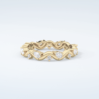 0.56 TCW Round & Pear Shaped Moissanite Wedding Band 1