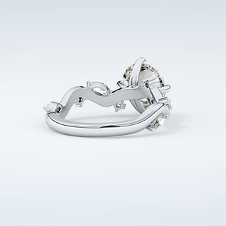 1.5 CT  Round Cut Twig Style Moissanite Engagement Ring 15