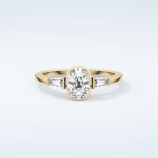 2.0 CT Oval Cut Three Stone Moissanite Engagement Ring 1