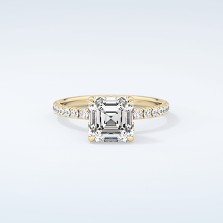1.5 CT Asscher Cut Pave Moissanite Engagement Ring 1
