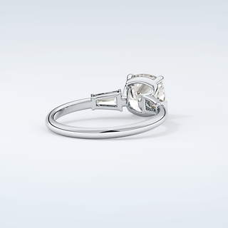 2.0 CT Cushion Cut Three Stone Moissanite Engagement Ring 15