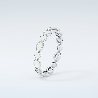 0.72 TCW Oval & Princess Shaped Moissanite Wedding Band 18