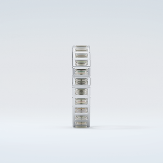 0.8 TCW Baguette Shaped Moissanite Wedding Band 17