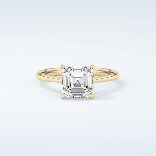 2.0 CT Asscher Cut Solitaire Moissanite Engagement Ring