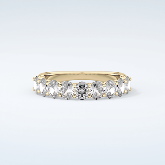 1.35 TCW Oval Shaped Moissanite Wedding Band