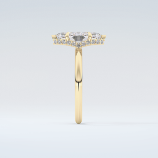 2.0 CT Marquise Cut Hidden Halo  Moissanite Engagement Ring 5