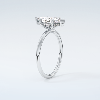 1.5 CT Marquise Cut Hidden Halo Moissanite Engagement Ring 18