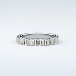 1.08 TCW Baguette Shaped Moissanite Wedding Band 16