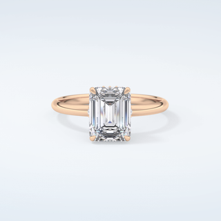 2.0 CT Emerald Cut Hidden Halo Moissanite Engagement Ring 7