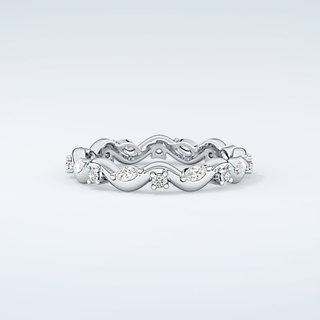 0.56 TCW Round & Marquise Shaped Moissanite Wedding Band 15