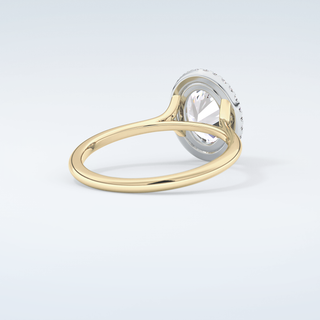 2.0 CT Oval Cut Halo Moissanite Engagement Ring 3