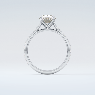 1.5 CT Oval Cut Pave Style Moissanite Engagement Ring 14