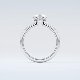 2.0 CT Pear Cut Half Bezel Moissanite Engagement Ring 14