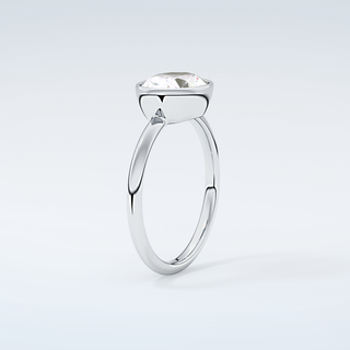 1.25 CT East West Oval Cut Bezel Style Moissanite Engagement Ring 18