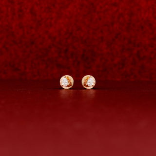 1.0 CT Round Bezel Solitaire Lab Grown Diamond Earrings