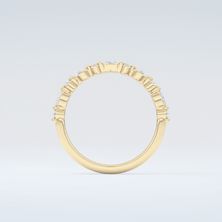 0.32 TCW Round & Marquise Shaped Moissanite Wedding Band 2