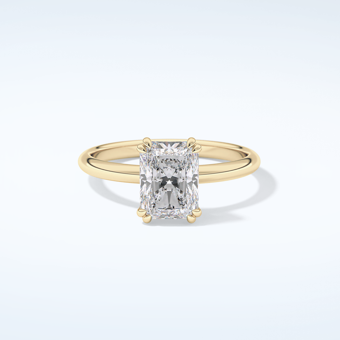 2.0 CT Radiant Cut Solitaire Style Moissanite Engagement Ring