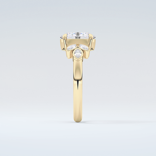 1.25 CT  Oval Cut Cluster Style Moissanite Engagement Ring 5