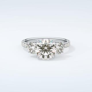 1.5 CT Round Cut Three Stone Moissanite Engagement Ring 13