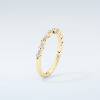 0.32 TCW Round & Marquise Shaped Moissanite Wedding Band 6
