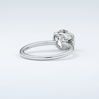 2.0 CT Round Cut Half Bezel Moissanite Engagement Ring 15