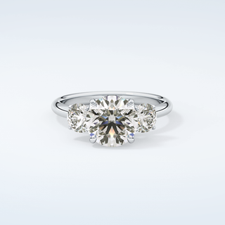 1.5 CT Round Cut Three Stone Moissanite Engagement Ring 13