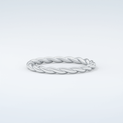 Sleek Simplicity Twisted Shank Wedding Band