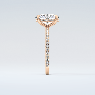 2.0 CT Oval Cut Pave Hidden Halo Moissanite Engagement Ring 11