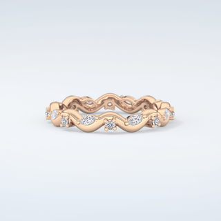 0.56 TCW Round & Marquise Shaped Moissanite Wedding Band 10