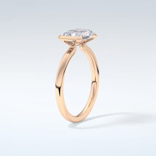 2.0 CT Radiant Cut Half Bezel Moissanite Engagement Ring 12