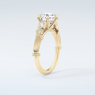 2.0 CT Round Cut Cluster Style Moissanite Engagement Ring 6