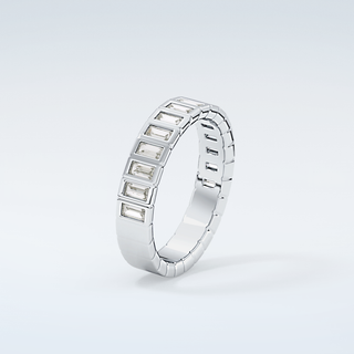 0.44 TCW Baguette Shaped Moissanite Wedding Band 18